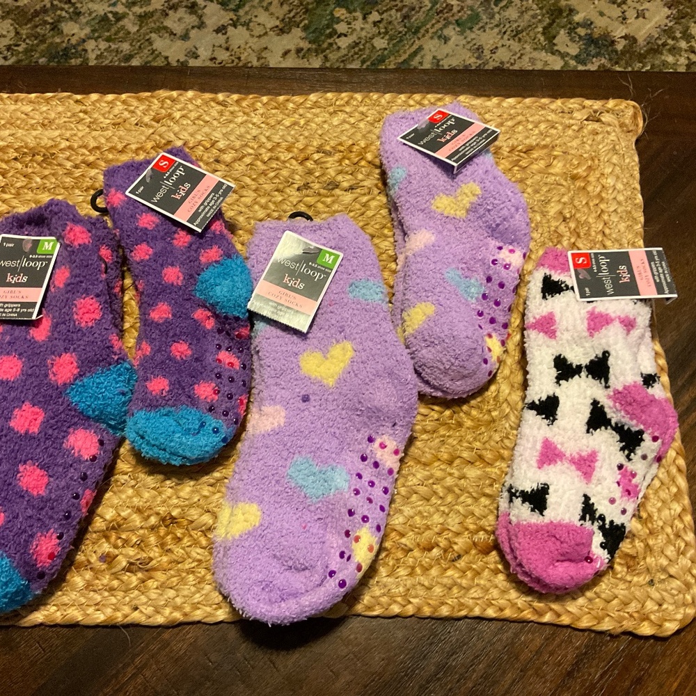 Set of Girls cozy socks 2 medium/ 3small